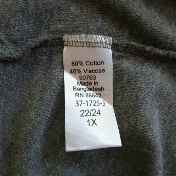 Woman Within Gray Three Quarter Sleeve Tee 22/24 - Picture 8 of 8